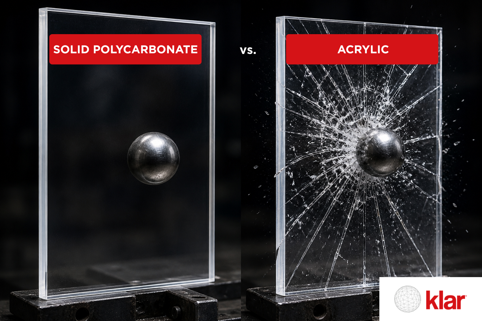 solid polycarbonate for display vs acrylic